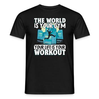 Parkour Freerunning Traceur - Männer T-Shirt - Schwarz - Vorne - AI Model Male 178 light (178cm)