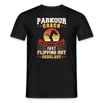 Parkour Freerunning Traceur - Männer T-Shirt - Schwarz - Vorne - AI Model Male 178 light (178cm)