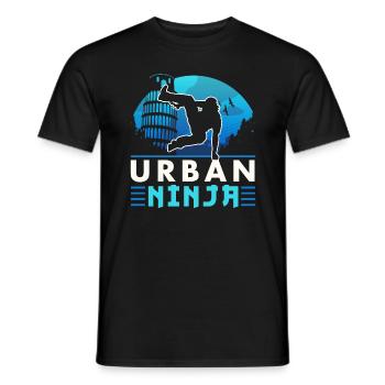 Parkour Freerunning Traceur - Männer T-Shirt - Schwarz - Vorne - AI Model Male 178 light (178cm)