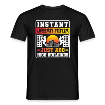 Parkour Freerunning Traceur - Männer T-Shirt - Schwarz - Vorne - AI Model Male 178 light (178cm)
