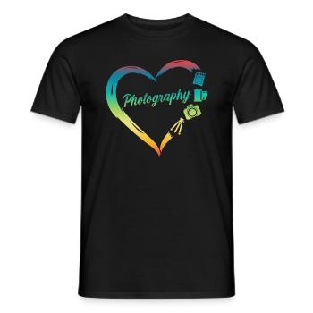 Photography Camera Lens - Männer T-Shirt - Schwarz - Vorne - AI Model Male 178 light (178cm)
