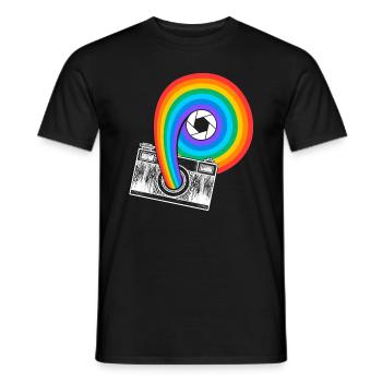 Photography Camera Lens Retro - Männer T-Shirt - Schwarz - Vorne - AI Model Male 178 light (178cm)