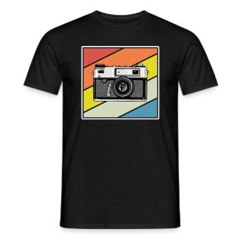 Photography Camera Lens Retro - Männer T-Shirt - Schwarz - Vorne - AI Model Male 178 light (178cm)