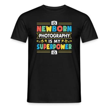 Photography Camera Lens Retro - Männer T-Shirt - Schwarz - Vorne - AI Model Male 178 light (178cm)
