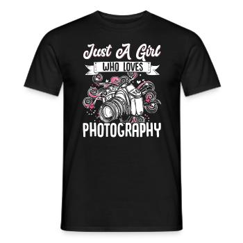 Photography Camera Lens Flowers - Männer T-Shirt - Schwarz - Vorne - AI Model Male 178 light (178cm)
