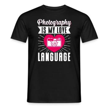 Photography Camera Lens Retro - Männer T-Shirt - Schwarz - Vorne - AI Model Male 178 light (178cm)