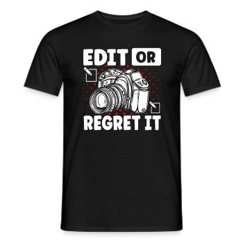 Photography Camera Lens Edit Or - Männer T-Shirt - Schwarz - Vorne - AI Model Male 178 light (178cm)
