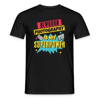 Photography Camera Lens Retro - Männer T-Shirt - Schwarz - Vorne - AI Model Male 178 light (178cm)