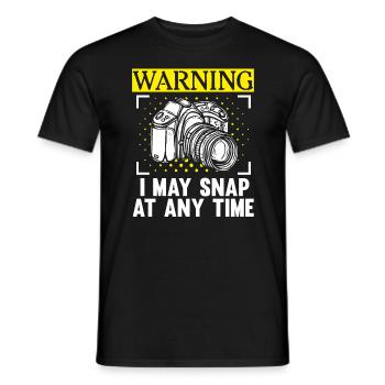 Photography Camera Lens WarningIPhotography Camera - Männer T-Shirt - Schwarz - Vorne - AI Model Male 178 light (178cm)