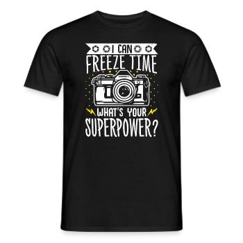 Photography Camera Lens I Can - Männer T-Shirt - Schwarz - Vorne - AI Model Male 178 light (178cm)