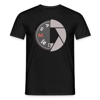 Photography Camera Lens Focus Lens - Männer T-Shirt - Schwarz - Vorne - AI Model Male 178 light (178cm)