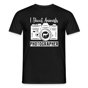 Photography Camera Lens I Shoot - Männer T-Shirt - Schwarz - Vorne - AI Model Male 178 light (178cm)