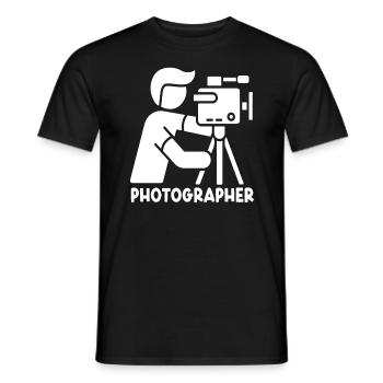 Photography Camera Lens - Männer T-Shirt - Schwarz - Vorne - AI Model Male 178 light (178cm)