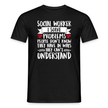School Social Work Month Social - Men's T-Shirt - black - Front - AI Model Male 178 light (178cm)