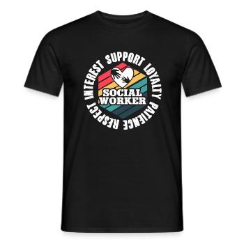Mois du travail social scolaire Retro - T-shirt homme - noir - Devant - AI Model Male 178 light (178cm)