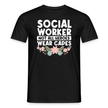 School Social Work Month Flowers - Männer T-Shirt - Schwarz - Vorne - AI Model Male 178 light (178cm)