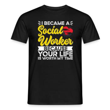 School Social Work Month Heart - Männer T-Shirt - Schwarz - Vorne - AI Model Male 178 light (178cm)