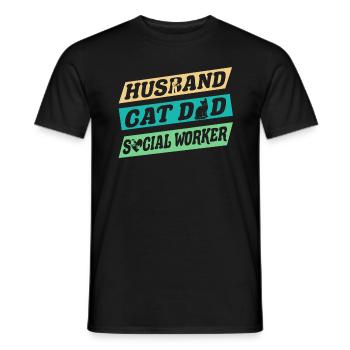 Mois du travail social à l’école Mari - T-shirt homme - noir - Devant - AI Model Male 178 light (178cm)
