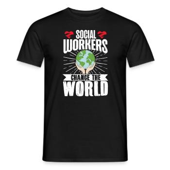 School Social Work Month Globe - Männer T-Shirt - Schwarz - Vorne - AI Model Male 178 light (178cm)