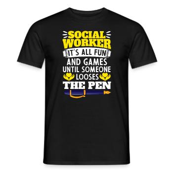 School Social Work Month Social - Men's T-Shirt - black - Front - AI Model Male 178 light (178cm)