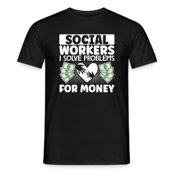 School Social Work Month Social - Men's T-Shirt - black - Front - AI Model Male 178 light (178cm)