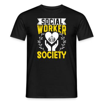 School Social Work Month Hands - Men's T-Shirt - black - Front - AI Model Male 178 light (178cm)