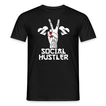School Social Work Month Hand - Men's T-Shirt - black - Front - AI Model Male 178 light (178cm)