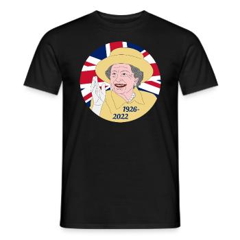 Queen Elizabeth II - 1926-2022 - Männer T-Shirt - Schwarz - Vorne - AI Model Male 178 light (178cm)