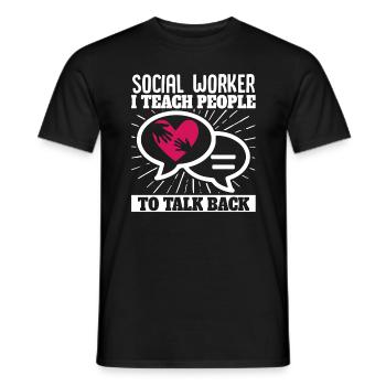 School Social Work Month Heart - Men's T-Shirt - black - Front - AI Model Male 178 light (178cm)