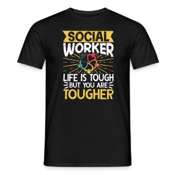 School Social Work Month Social - Men's T-Shirt - black - Front - AI Model Male 178 light (178cm)