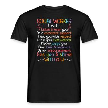 School Social Work Month Crayon - Männer T-Shirt - Schwarz - Vorne - AI Model Male 178 light (178cm)