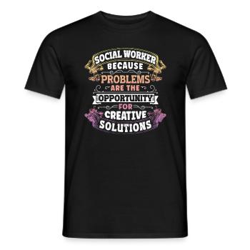 Mois du travail social à l’école - T-shirt homme - noir - Devant - AI Model Male 178 light (178cm)