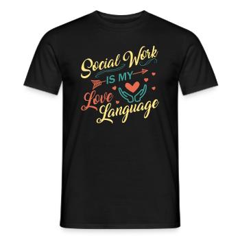 School Social Work Month Hands - Men's T-Shirt - black - Front - AI Model Male 178 light (178cm)