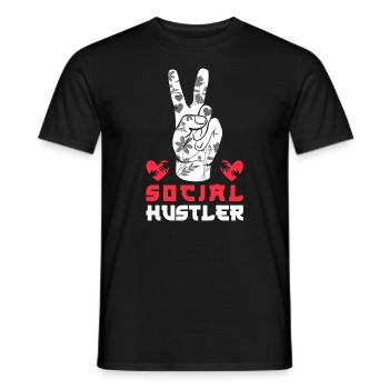 School Social Work Month Hand - Men's T-Shirt - black - Front - AI Model Male 178 light (178cm)