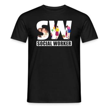 Mois du travail social scolaire Sw Social - T-shirt homme - noir - Devant - AI Model Male 178 light (178cm)