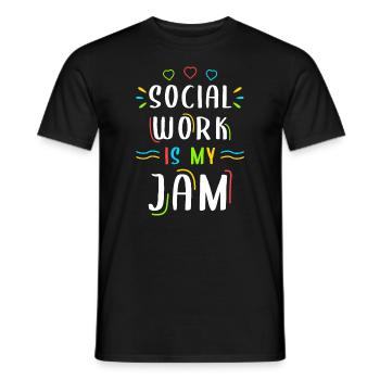 Mois du travail social à l’école Social - T-shirt homme - noir - Devant - AI Model Male 178 light (178cm)