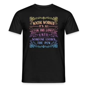 School Social Work Month - Men's T-Shirt - black - Front - AI Model Male 178 light (178cm)
