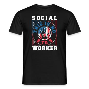 School Social Work Month Hands - Men's T-Shirt - black - Front - AI Model Male 178 light (178cm)