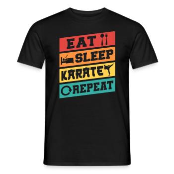 Karate Black Belt Gi Uniform Eat - Männer T-Shirt - Schwarz - Vorne - AI Model Male 178 light (178cm)