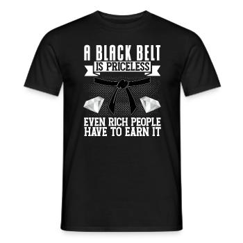 Karate Belt Gi Uniform A Black - Männer T-Shirt - Schwarz - Vorne - AI Model Male 178 light (178cm)