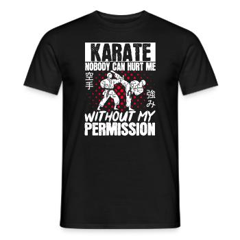 Karate Black Belt Gi Uniform - Männer T-Shirt - Schwarz - Vorne - AI Model Male 178 light (178cm)