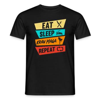Krav Maga Apparel Israeli Self - Men's T-Shirt - black - Front - AI Model Male 178 light (178cm)