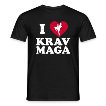 Krav Maga Apparel Israeli Self - Männer T-Shirt - Schwarz - Vorne - AI Model Male 178 light (178cm)