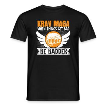 Krav Maga Apparel Israeli Self - Männer T-Shirt - Schwarz - Vorne - AI Model Male 178 light (178cm)
