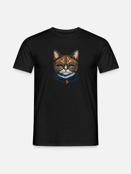 cat eyeglass - Men's T-Shirt - black