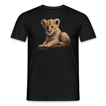 Bébé Lion Wildcat - T-shirt homme - noir - Devant - AI Model Male 178 light (178cm)
