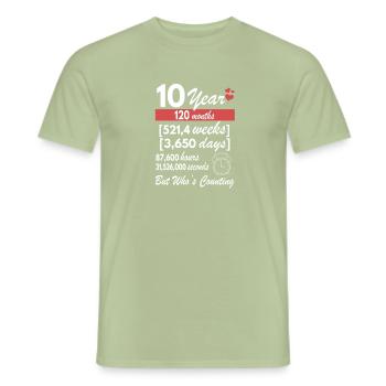 10 Year Wedding Anniversary - Men's T-Shirt - sage - Front - AI Model Male 178 light (178cm)