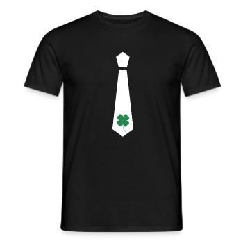 Funny Irish Tie St Patricks Day - Men's T-Shirt - black - Front - AI Model Male 178 light (178cm)