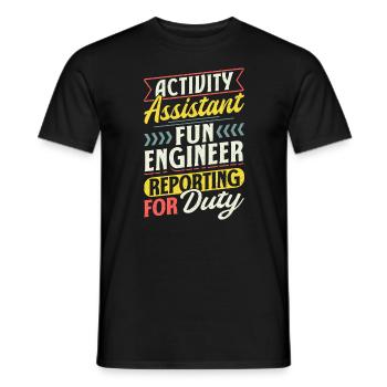 Funny Activity Assistant - Männer T-Shirt - Schwarz - Vorne - AI Model Male 178 light (178cm)