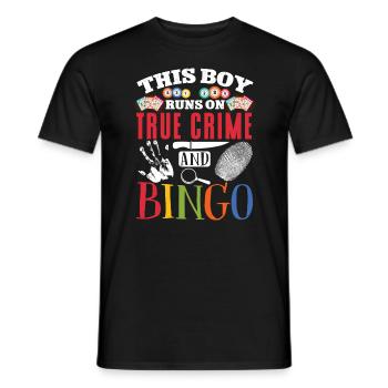 This Boy Runs On True Crime And - Männer T-Shirt - Schwarz - Vorne - AI Model Male 178 light (178cm)